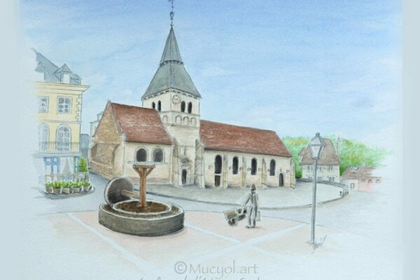 Réalisation d’une aquarelle pour une commande client.