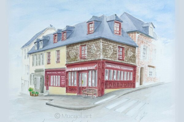 Réalisation d’une aquarelle pour une commande client.