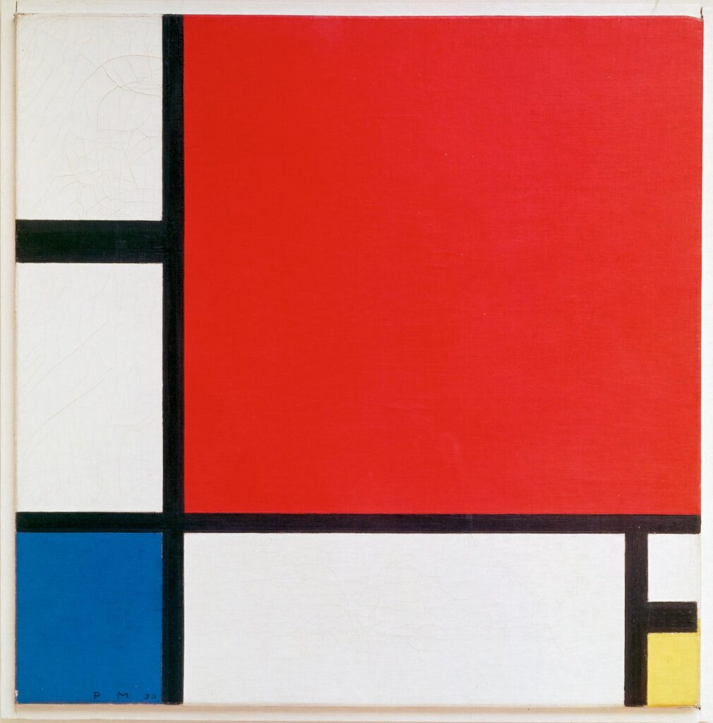 Œuvre colorée de Mondrian illustrant les bienfaits de l’art sur le cerveau et le plaisir