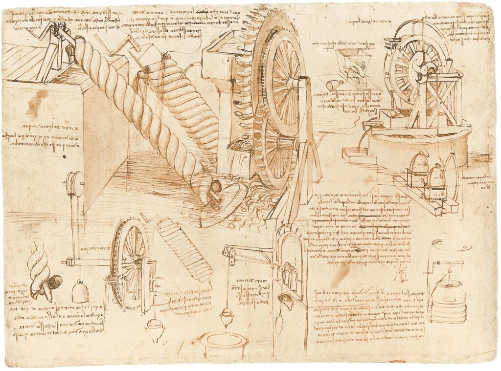 Croquis de Léonard de Vinci illustrant les bienfaits de l’art sur le cerveau et la mémoire