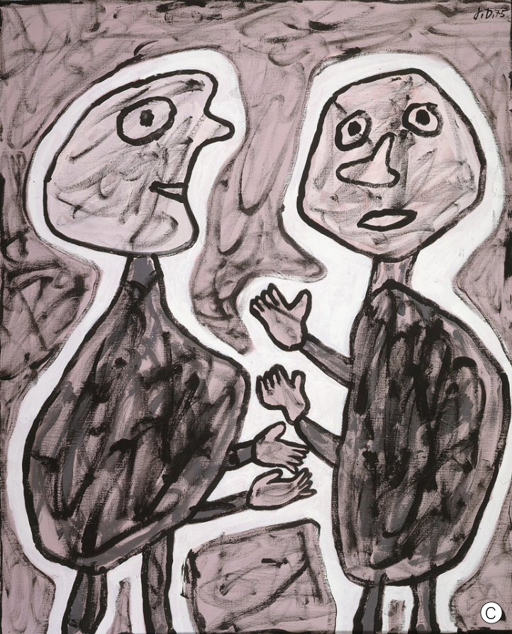 Une peinture qui ressemble a un dessin d'enfant