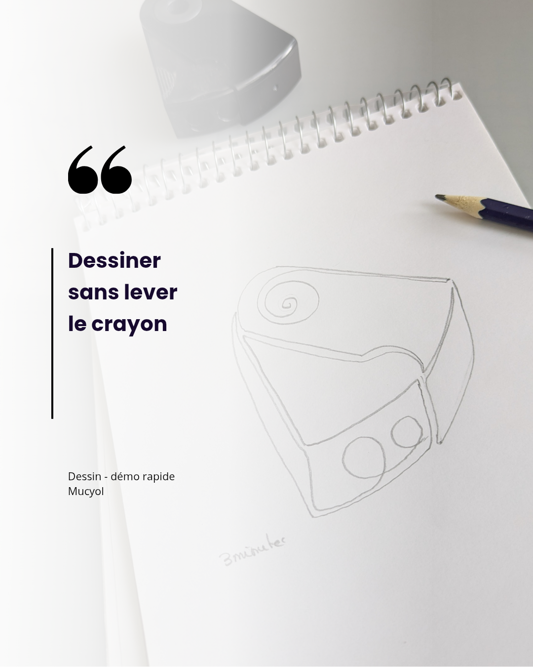Dessin d’un taille-crayon réalisé en une seule ligne continue sans lever le crayon