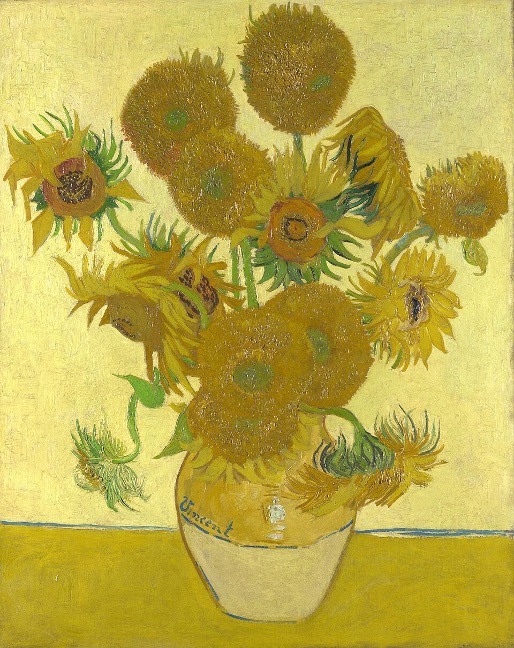 tournesols Van Gogh jaune intense matière 1888