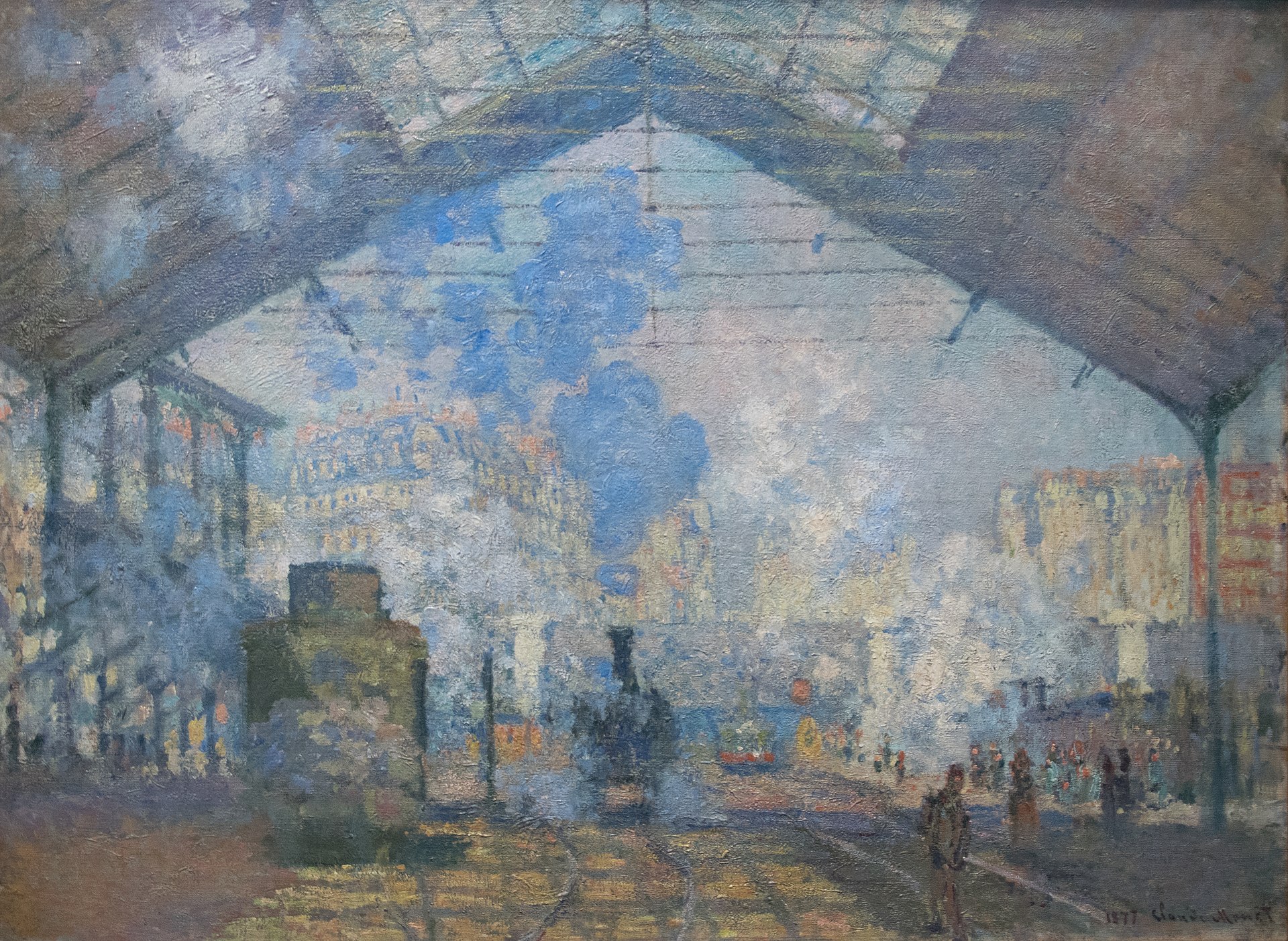 Monet gare saint lazare vapeur lumière impressionnisme 1877