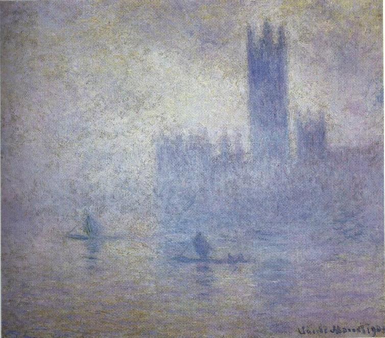 Claude Monet Parlement Londres effet de brouillard 1904 lumière brume silhouette